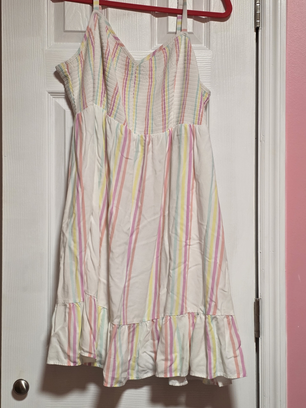 torrid White Dress with Pastel Stripe Accents